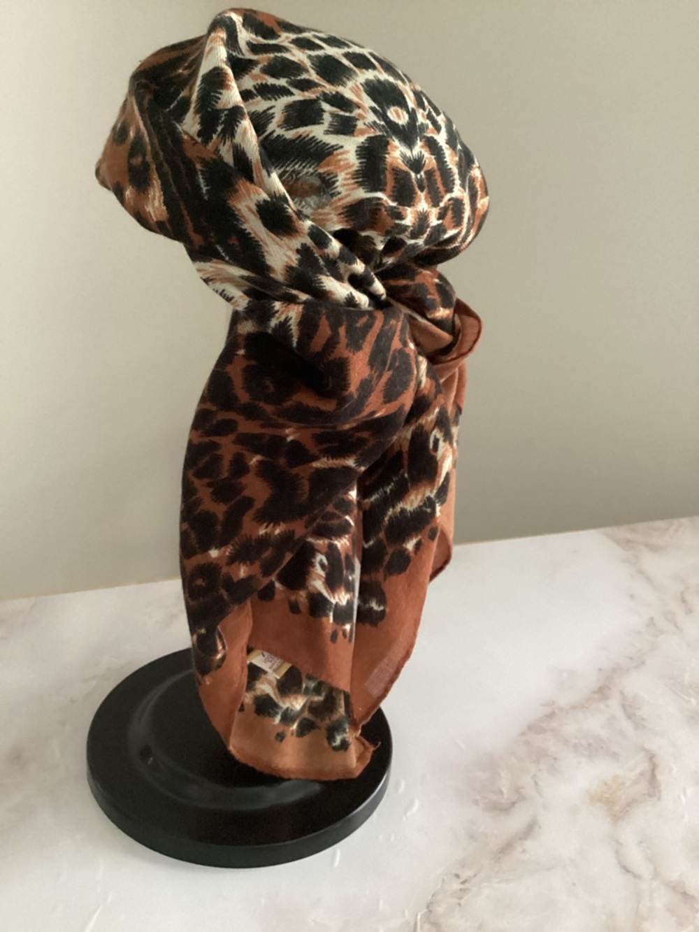 convertible animl print scarf, top, headcover swim